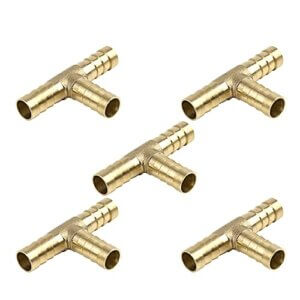 5 Stück T-Stück Messing Schlauchverbinder 10mm