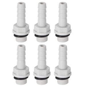 6 Stück PVC Schlauchanschluss 6mm oder 15/64" mit Widerhaken x 1/8"